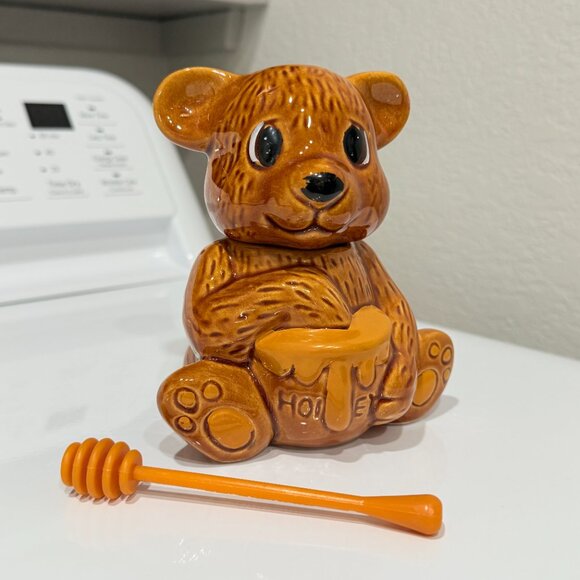 Vintage Teddy Bear Honey Pot Made in Taiwan - Picture 10 of 15